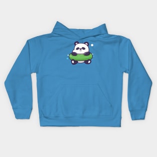 Cute Panda With Swim Ring Kids Hoodie